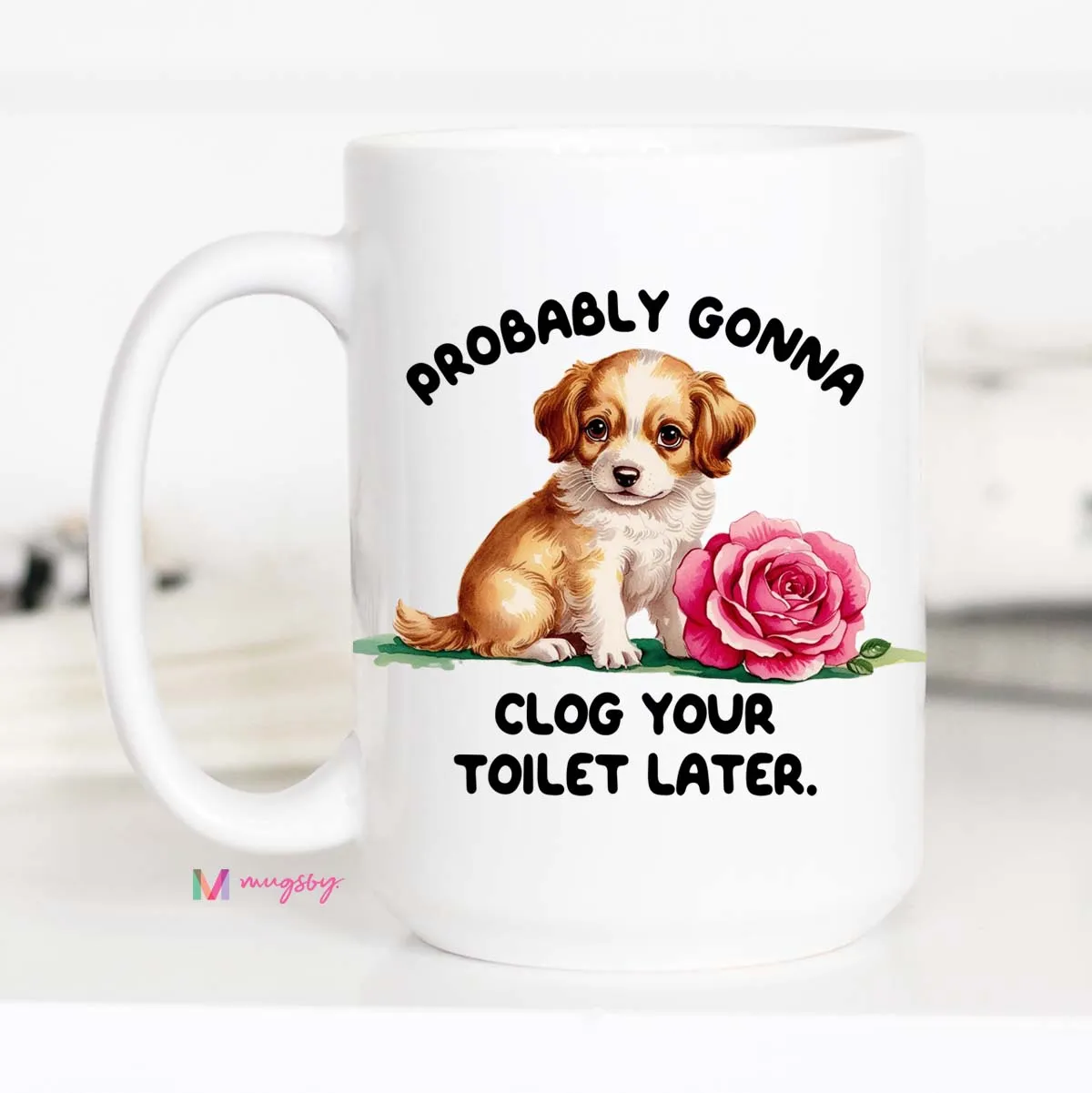 Mugsby Clog Your Toilet krus 325 ml hvid
