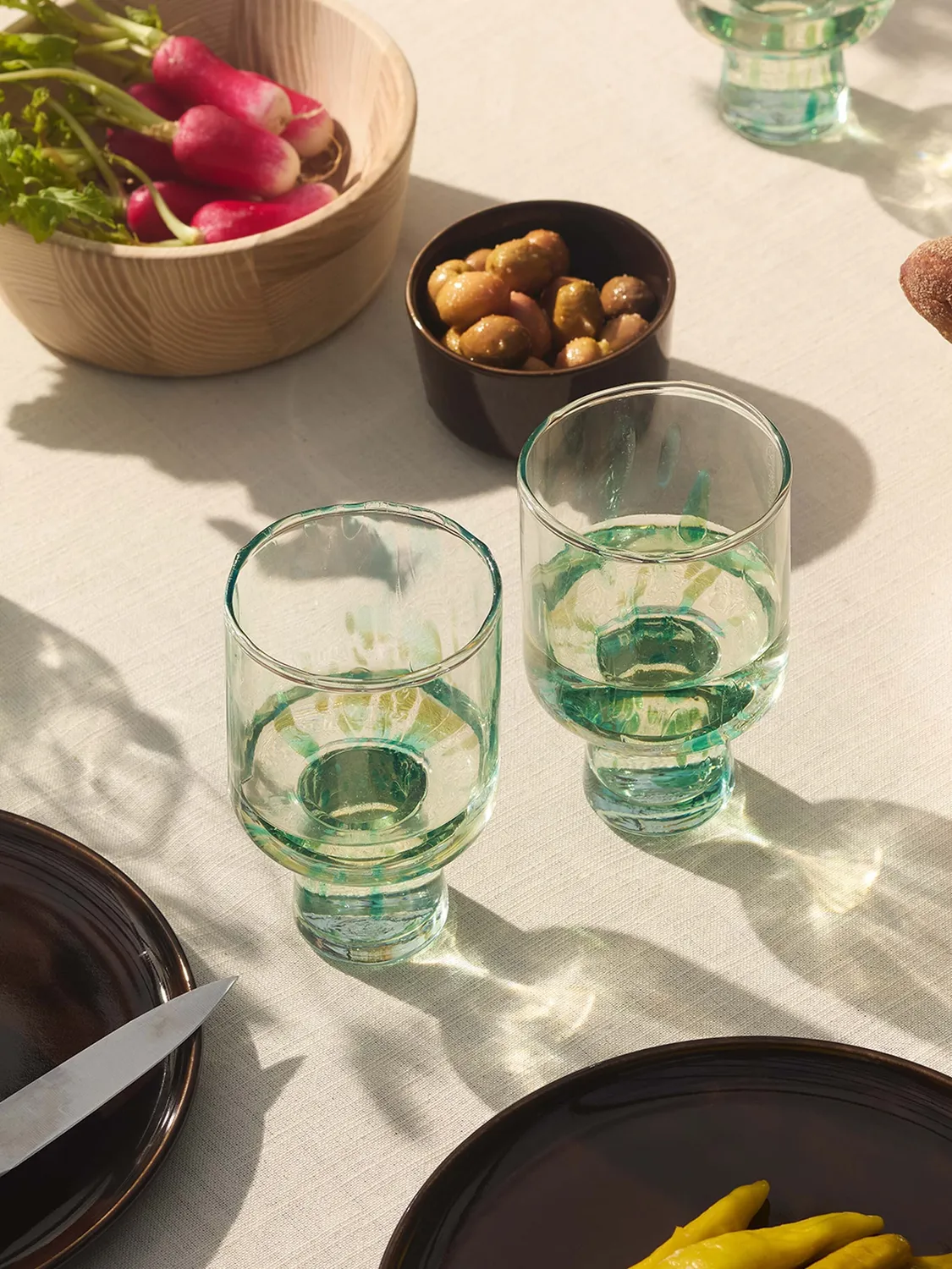 LSA Sea Glass vinglas genbrugsglas 2 stk spættet