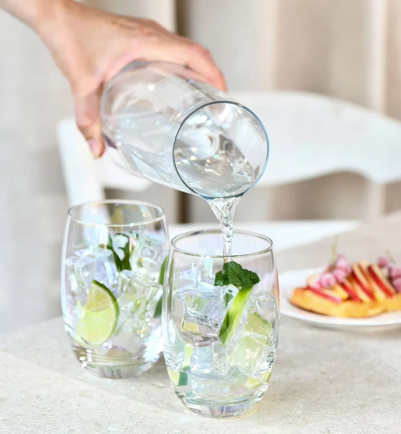 Krosno Rainbow drikkeglas 360 ml perlemor