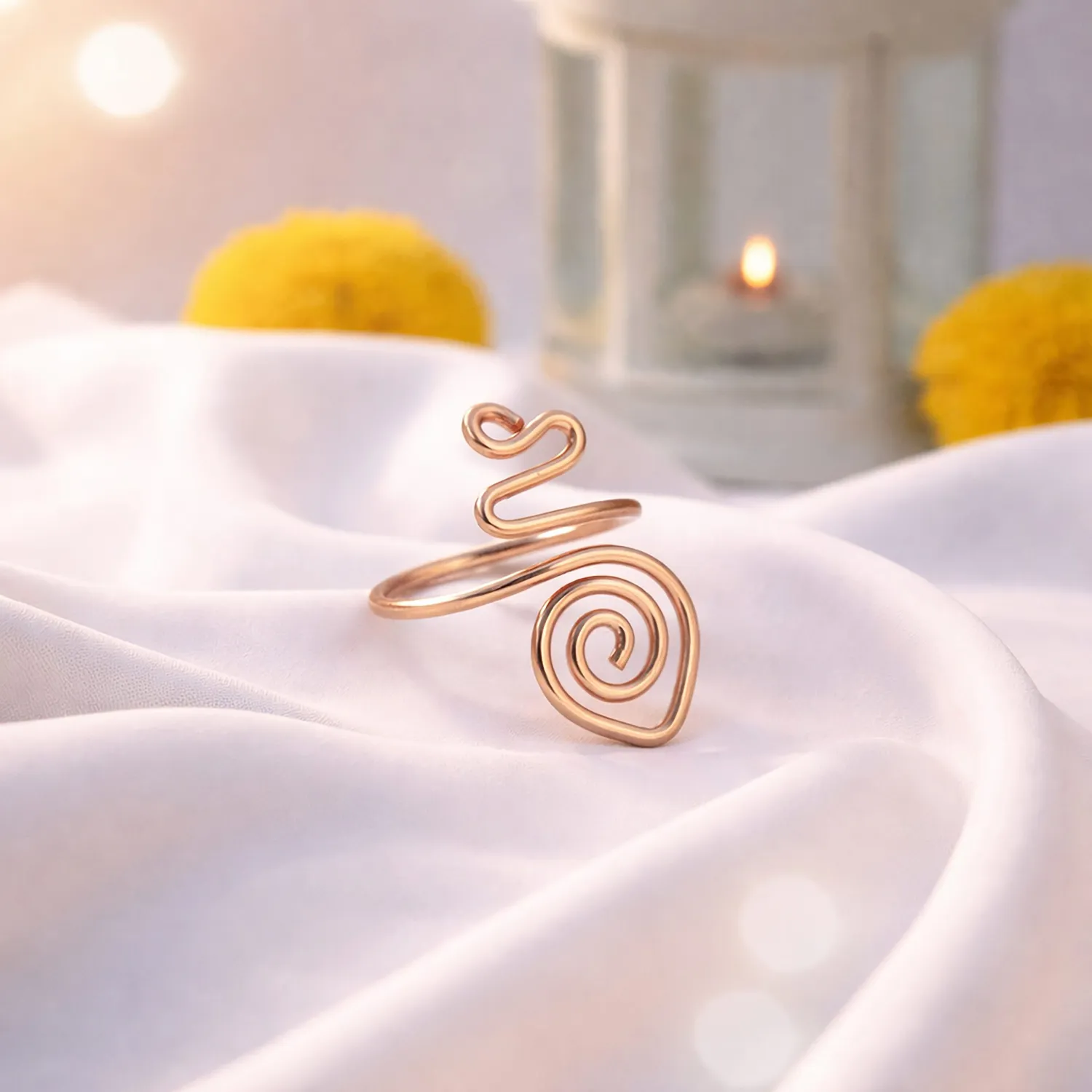 El'Cobre Design 27 kobberring justerbar spiral