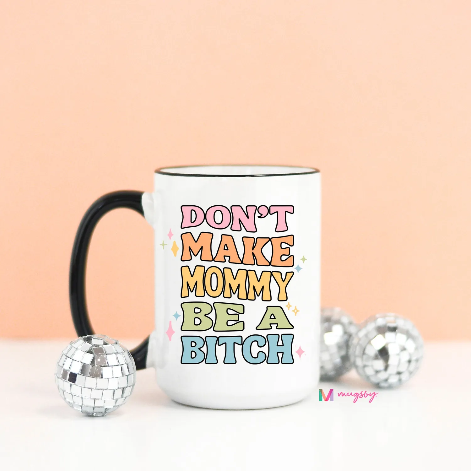 Mugsby Don't Make Mommy krus 325 ml sort hank sjov
