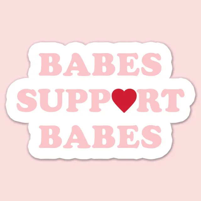 Mugsby Babes Support Babes sticker vinyl rød lyserød