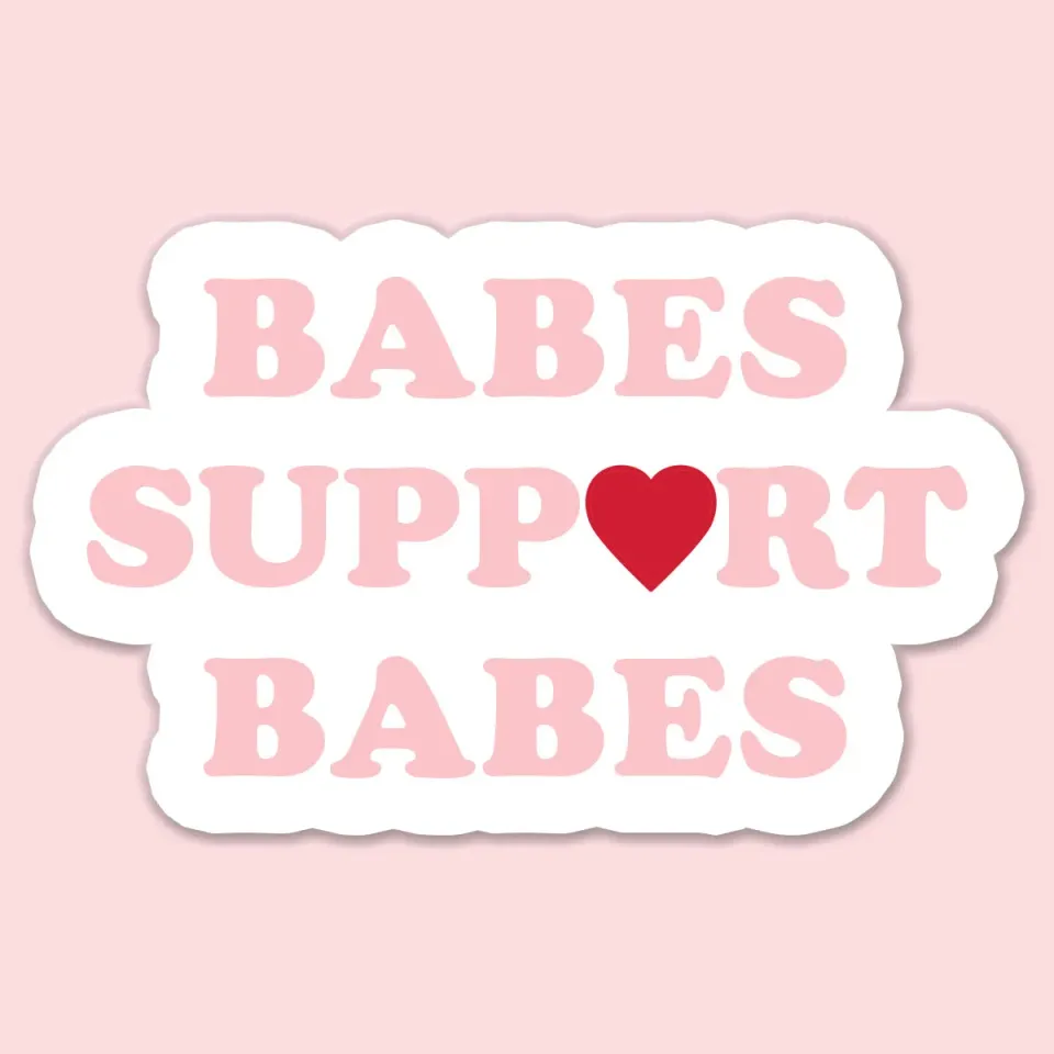 Mugsby Babes Support Babes sticker vinyl rød lyserød
