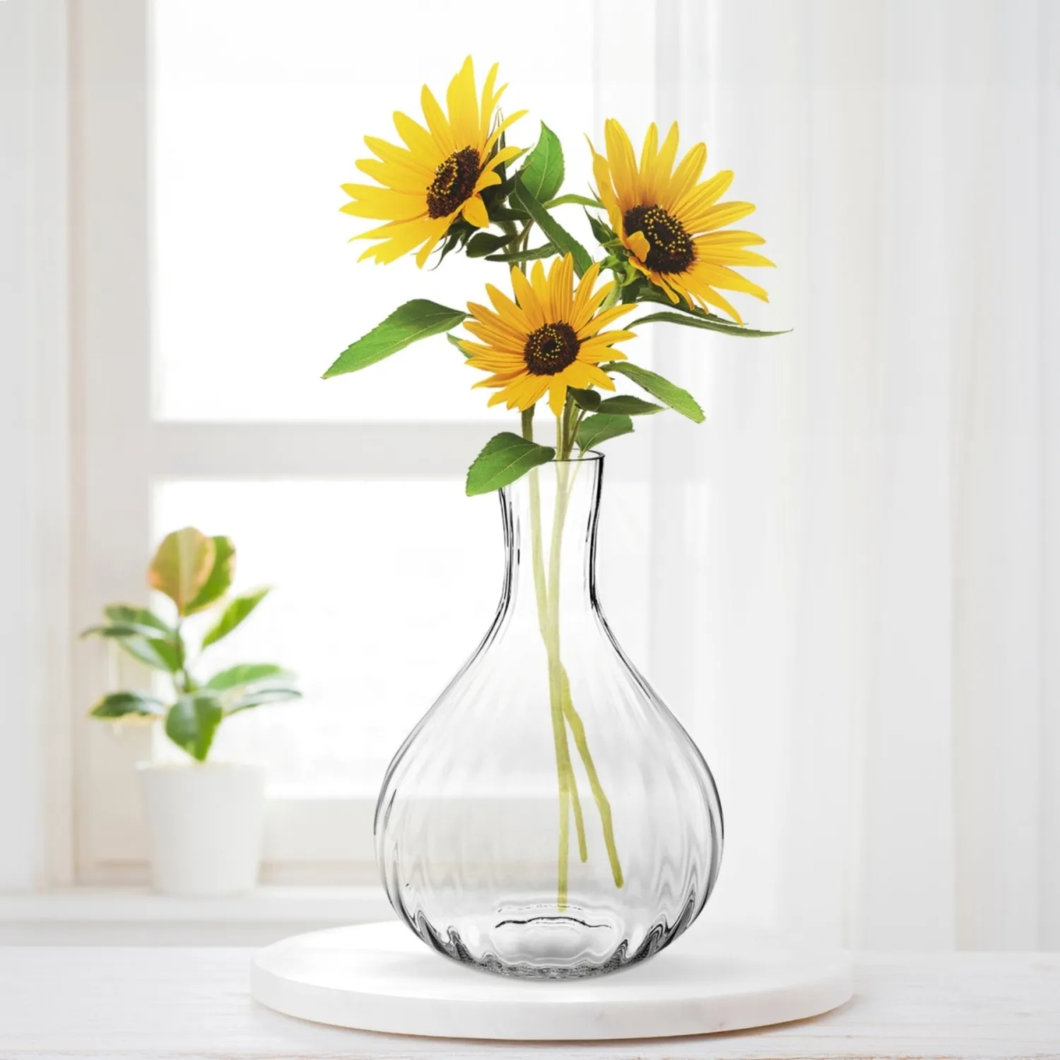 Krosno riflet flaskevase 47 cm klart glas
