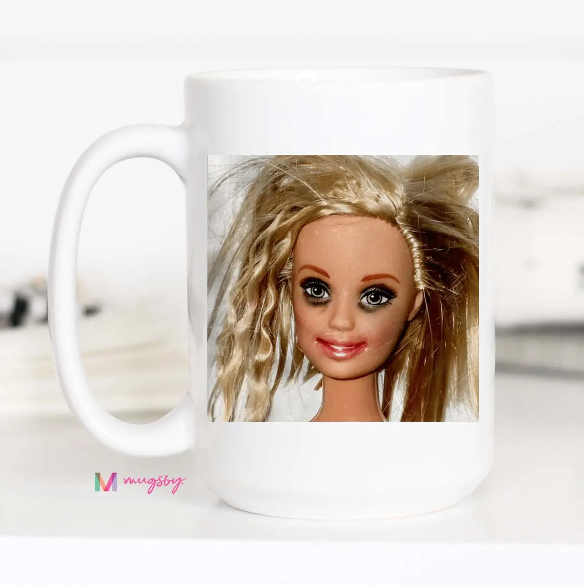 Mugsby Messy Hair Doll krus 325 ml hvidt