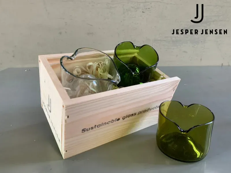 Jesper Jensen Wooden Crate Heart Bowl skålsæt mix