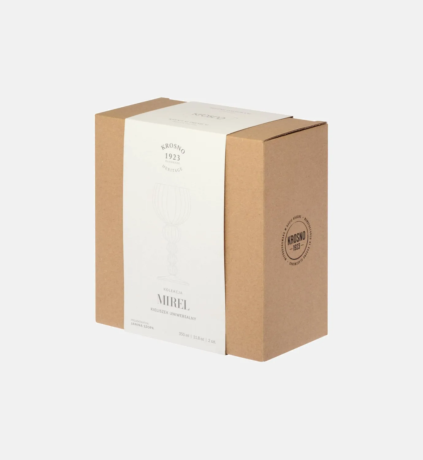 Krosno Mirel vinglas 350 ml navy riflet krystal
