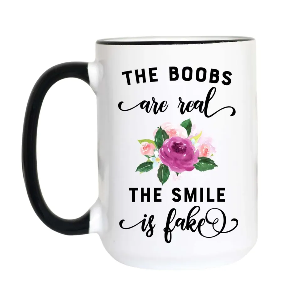 Mugsby The Boobs Are Real krus 325 ml hvid keramik