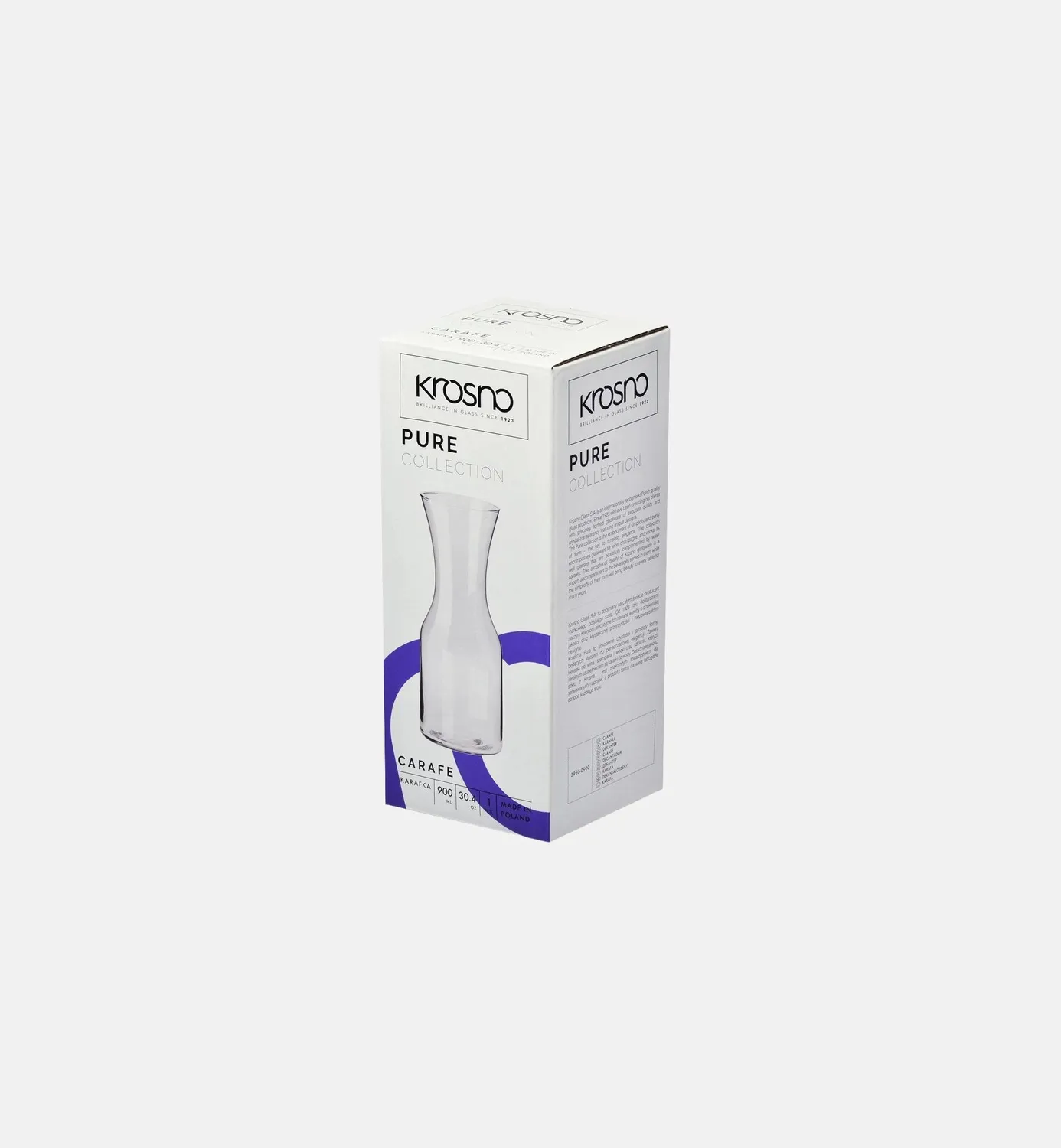 Krosno karaffel 900 ml klar glas til vand