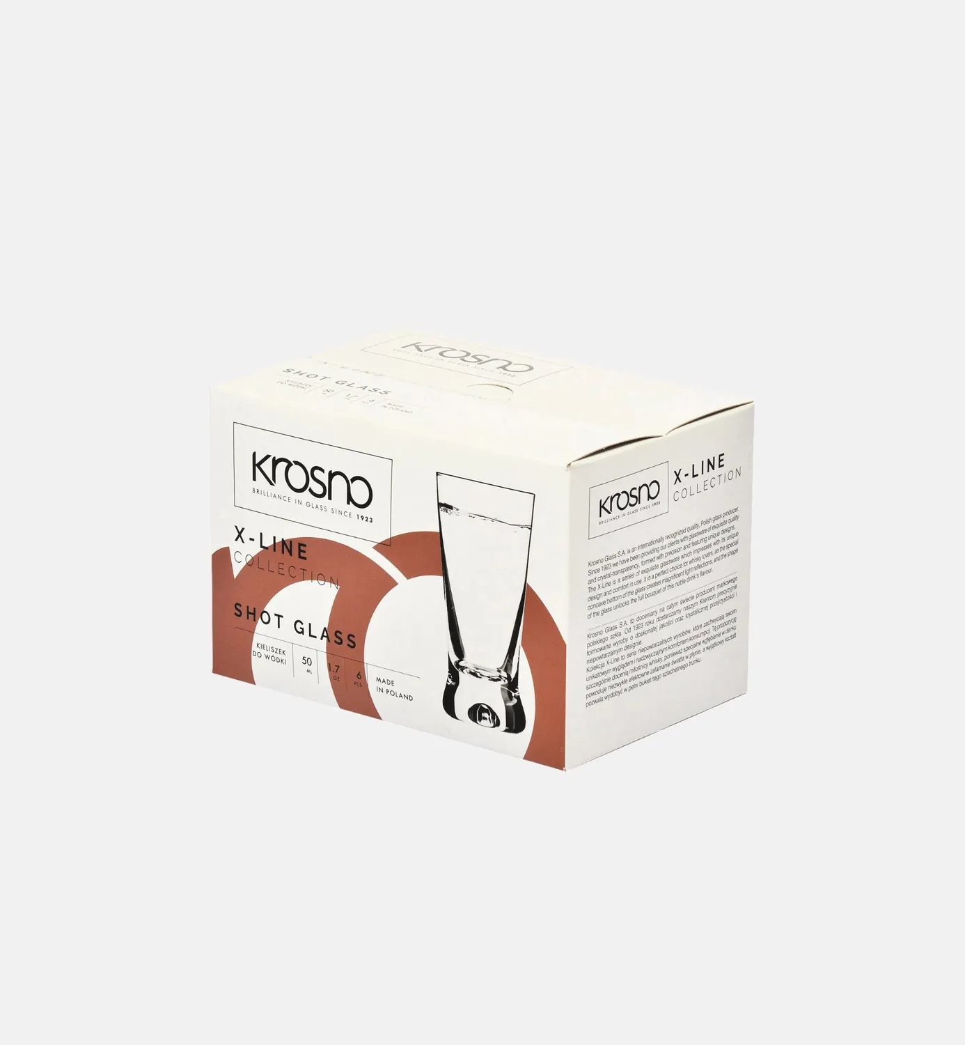 Krosno X-line vodkaglas 50 ml med luftboble