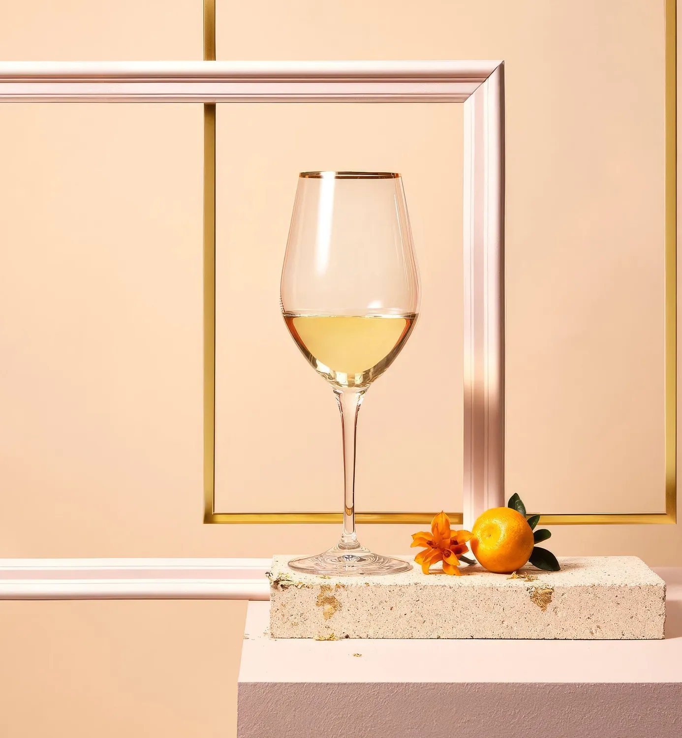 Krosno Splendour vinglas 460 ml guld krystal