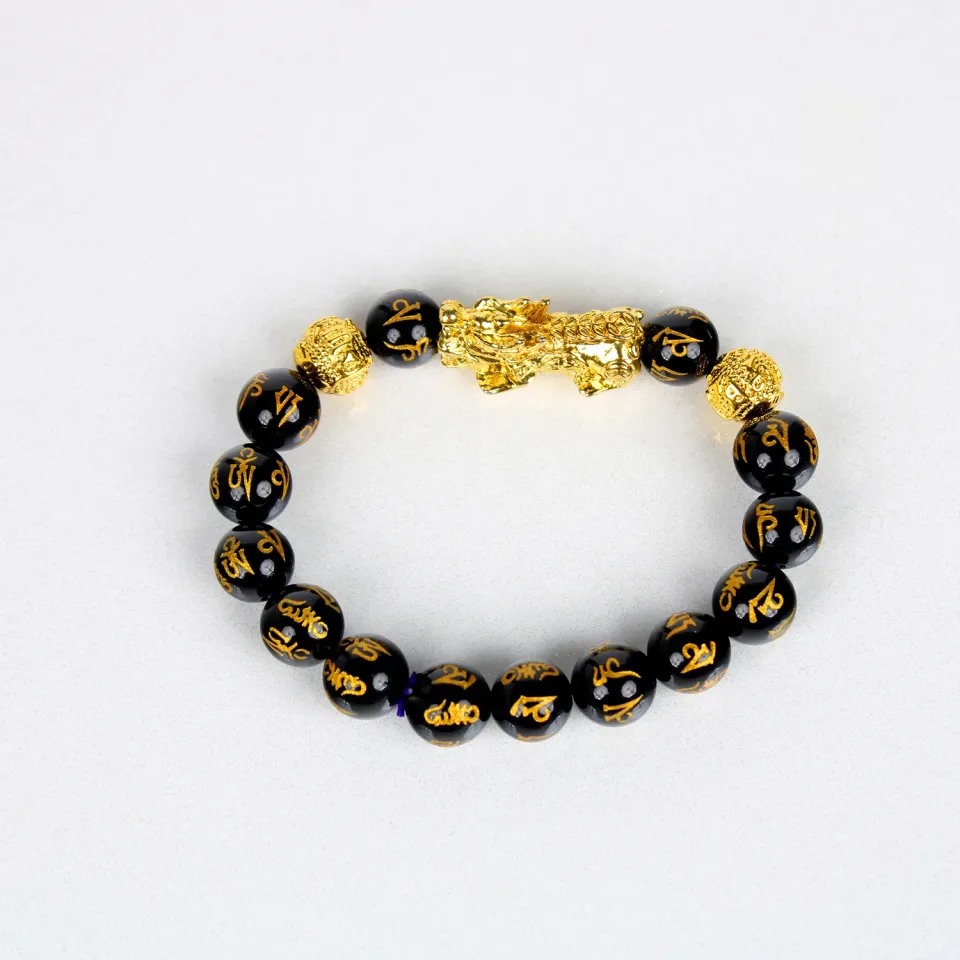 El'Cobre Abundance Pixiu armbånd elastik obsidian 8 mm