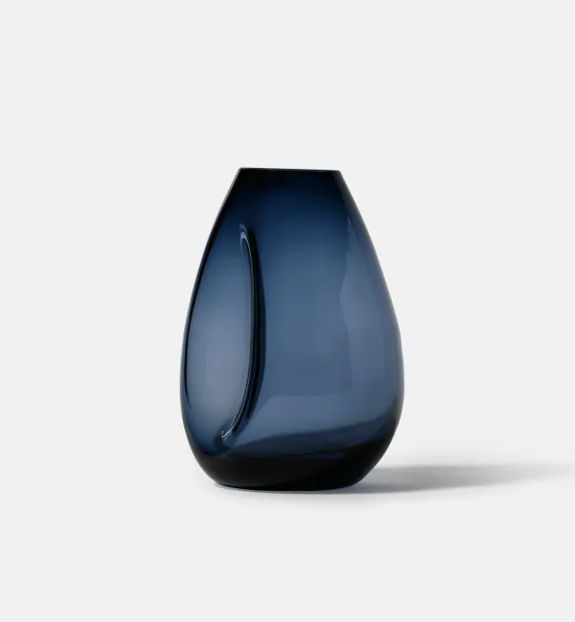 Krosno Flow vase 20 cm navy blyfri krystal
