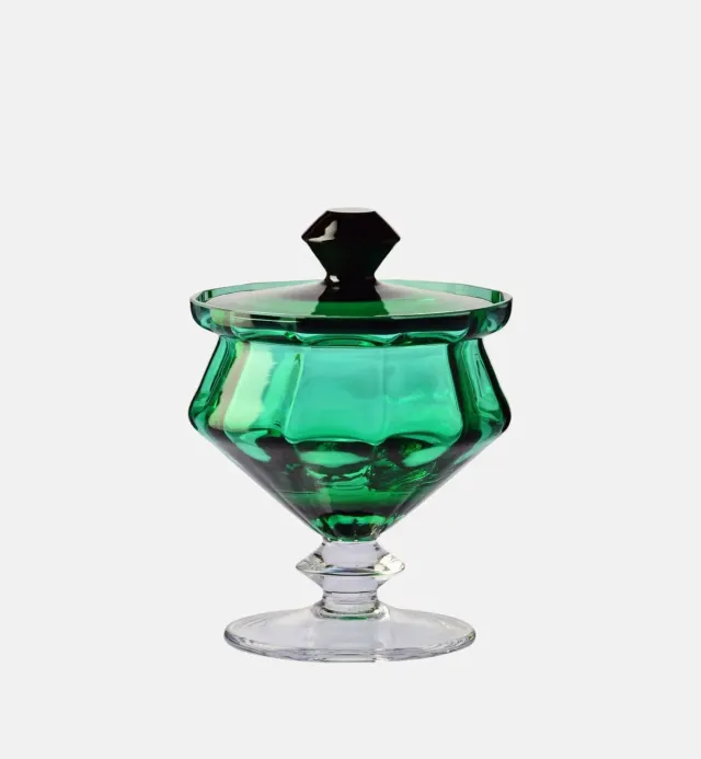 Krosno Heritage sukkerskål smaragd 17 cm