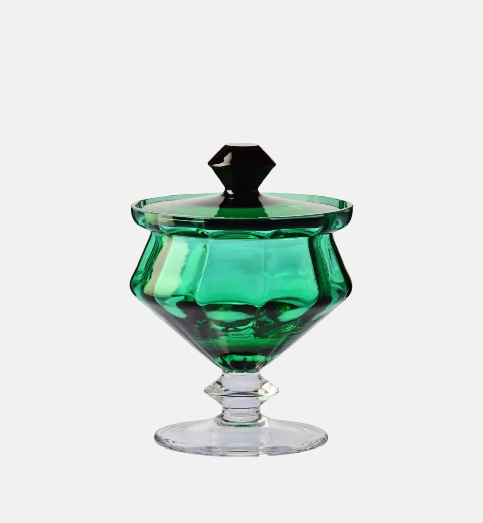Krosno Heritage sukkerskål smaragd 17 cm