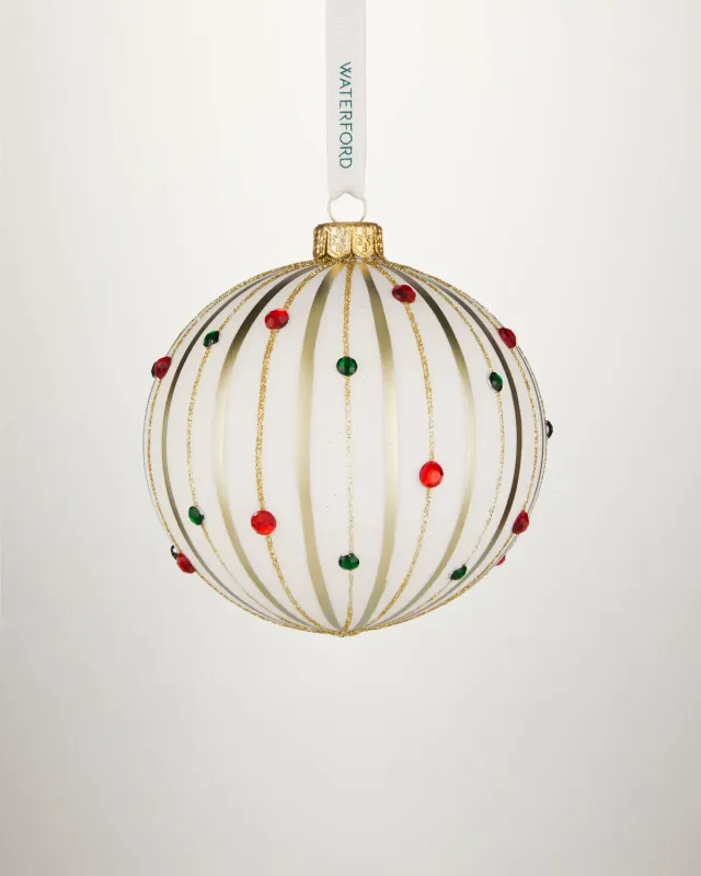 Waterford Holiday Heirlooms julekugle ornament hvid/guld