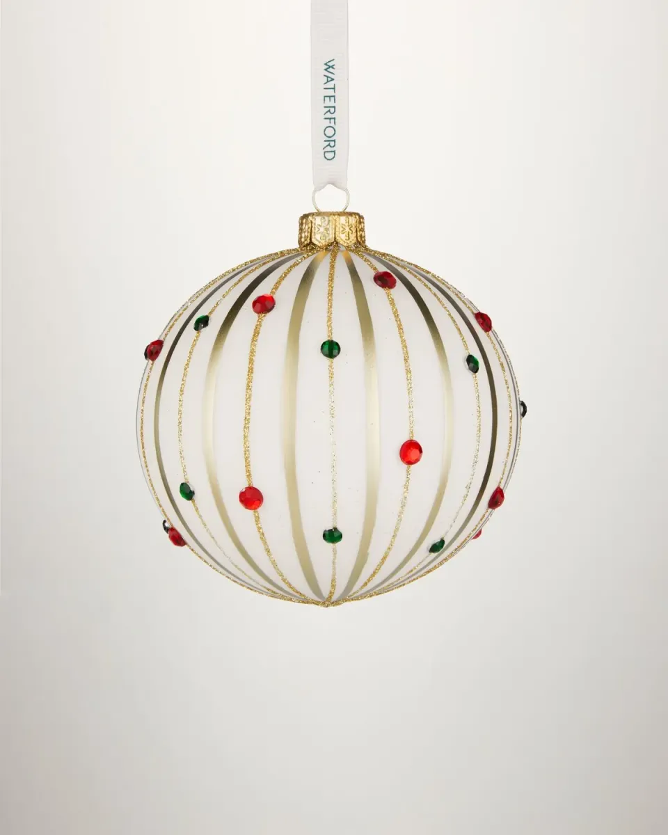 Waterford Holiday Heirlooms julekugle ornament hvid/guld