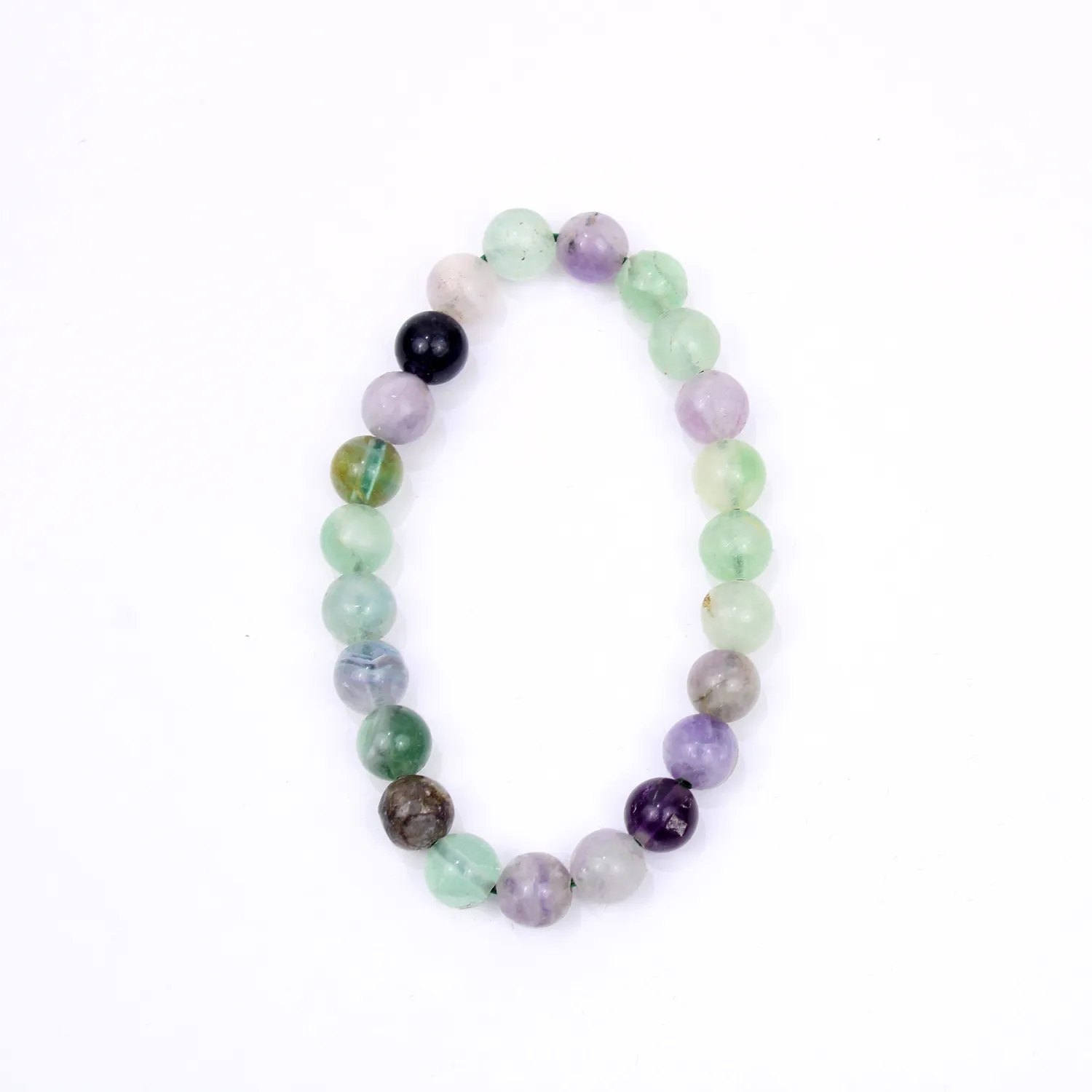 Power Bracelet Multi Fluorite krystalarmbånd 8 mm elastik