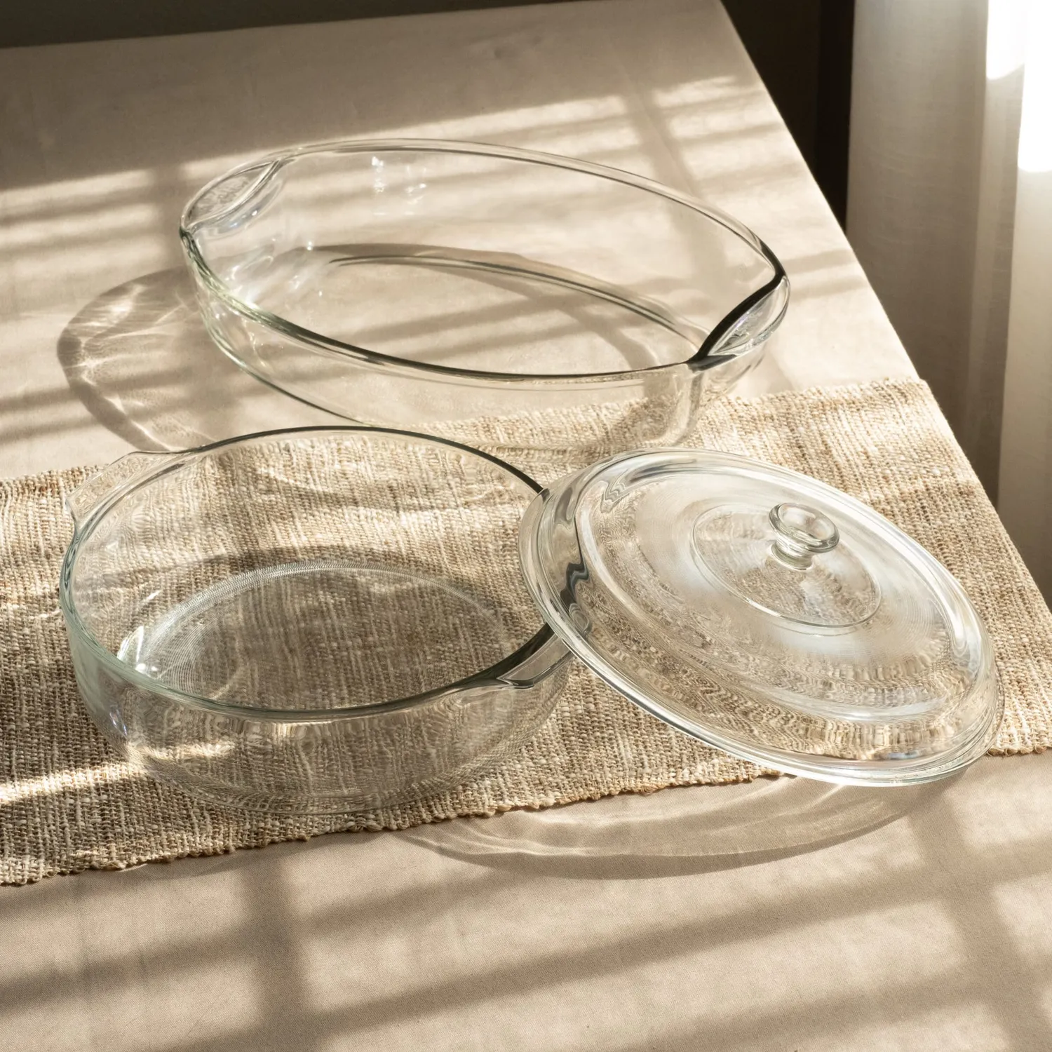 Libbey Baker's Basics ovnfad glas sæt 2 med låg