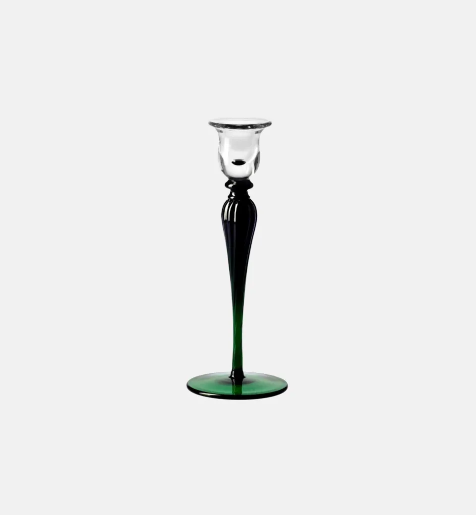 Krosno Heritage lysestage smaragd 25 cm krystal