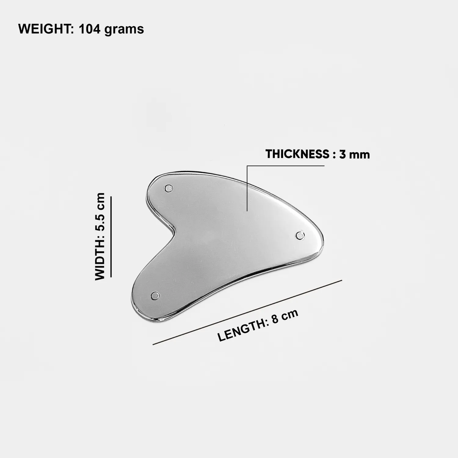 El'Cobre Gua Sha ansigtsskraber i stål magnetisk