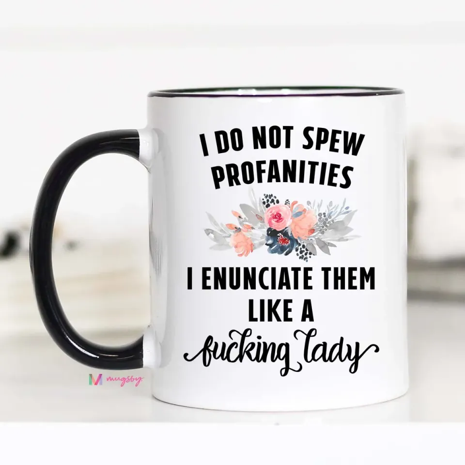 Mugsby Enunciate Lady CM krus 325 ml hvid sjov