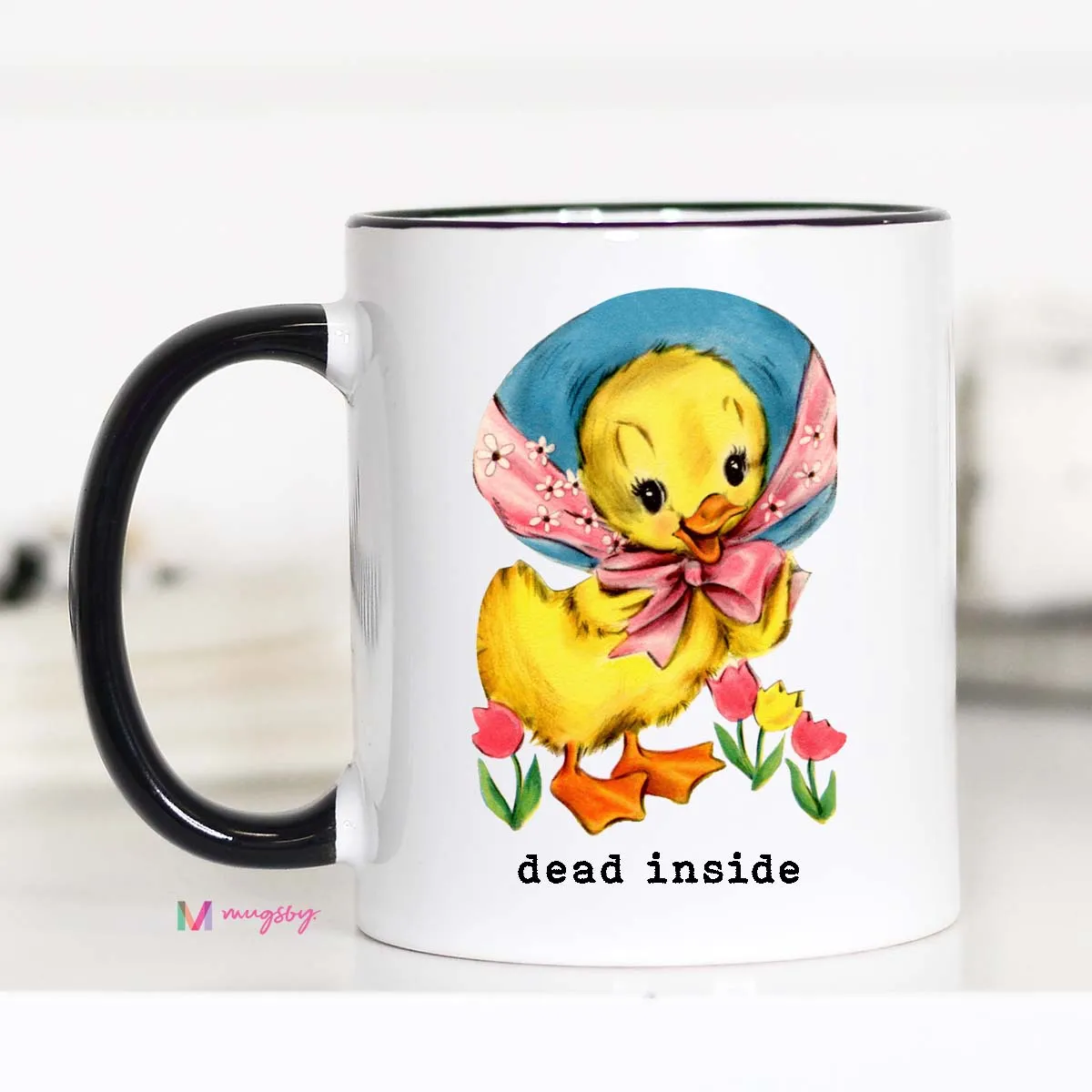 Mugsby Dead Inside Duck krus 325 ml hvid keramik