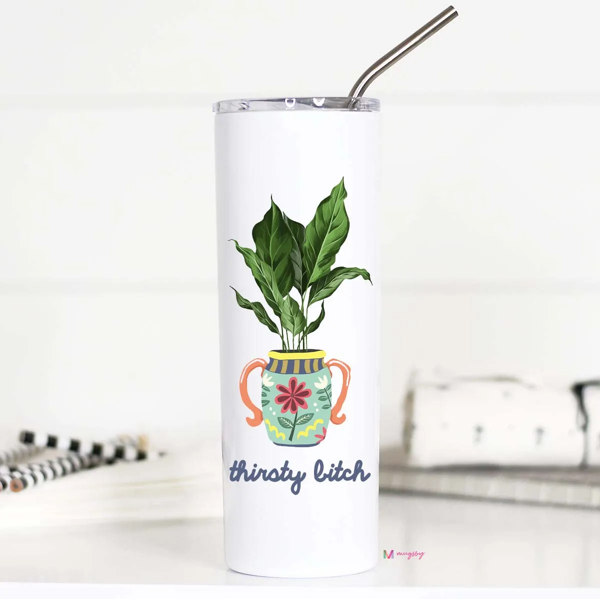 Mugsby Thirsty Bitch Plant tumbler 591 ml dobbeltsidet