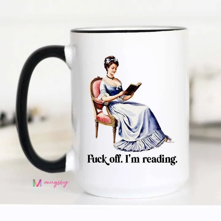 Mugsby Fuck Off I'm Reading krus hvid 325 ml sjovt