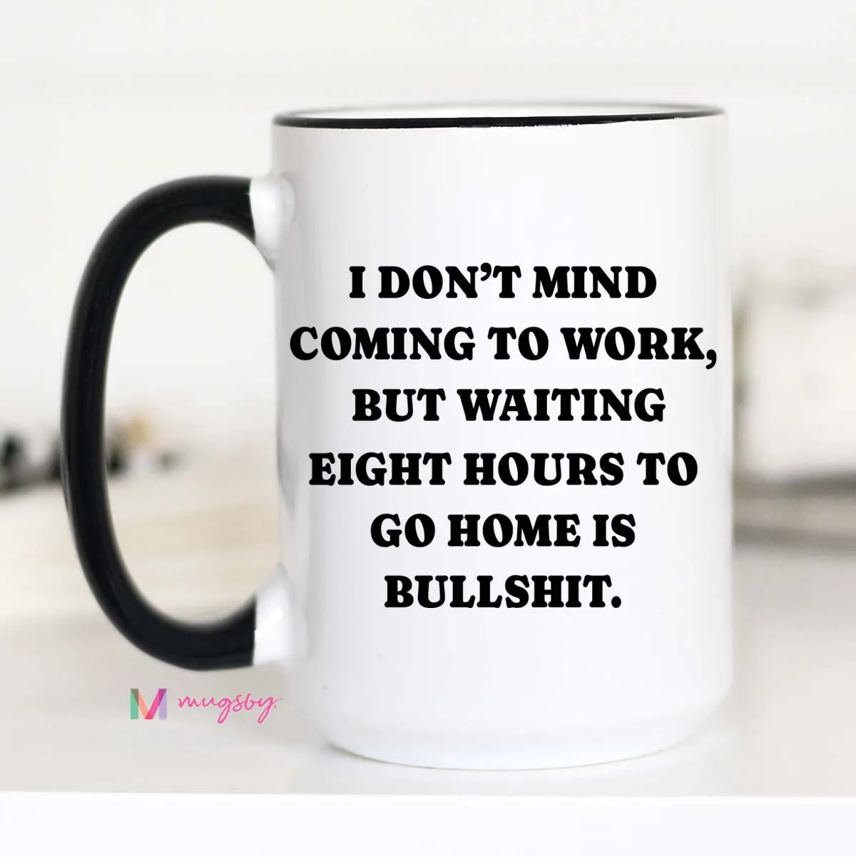 Mugsby Waiting Eight Hours kop hvid 325 ml sjov