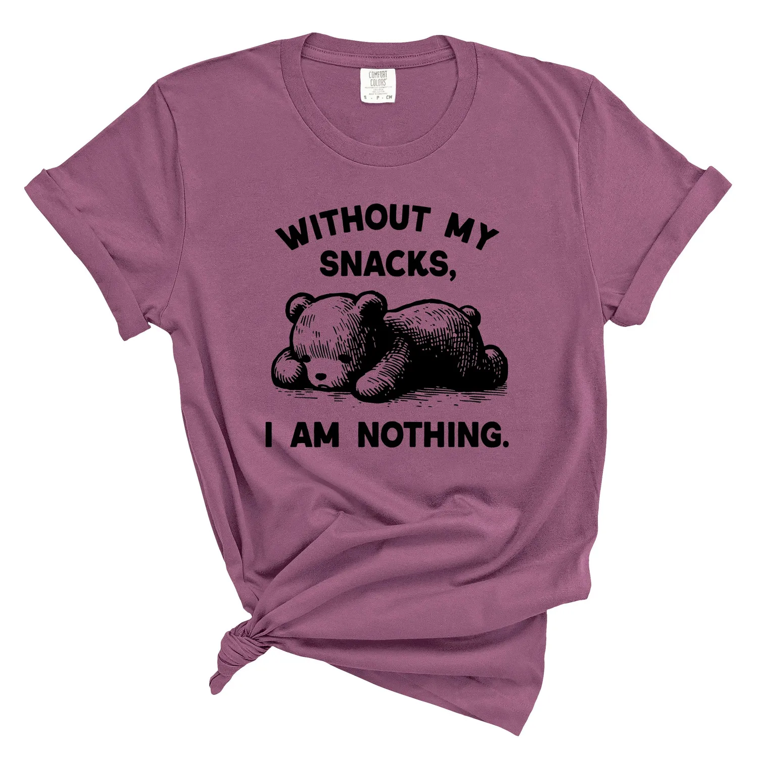 Mugsby Without My Snacks I am Nothing T-shirt Small smoke bomuld