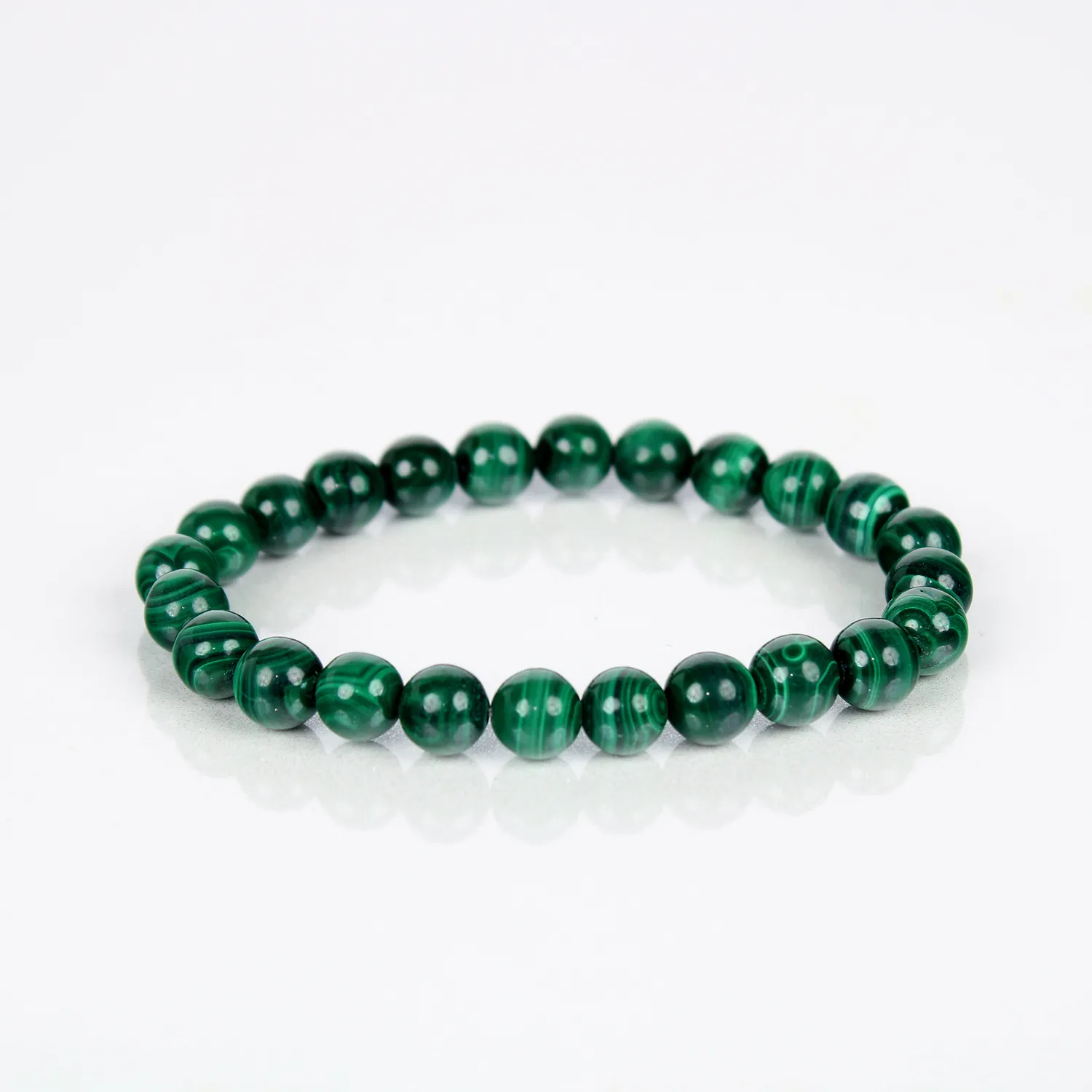 El'Cobre Malachite krystalarmbånd 8mm grøn