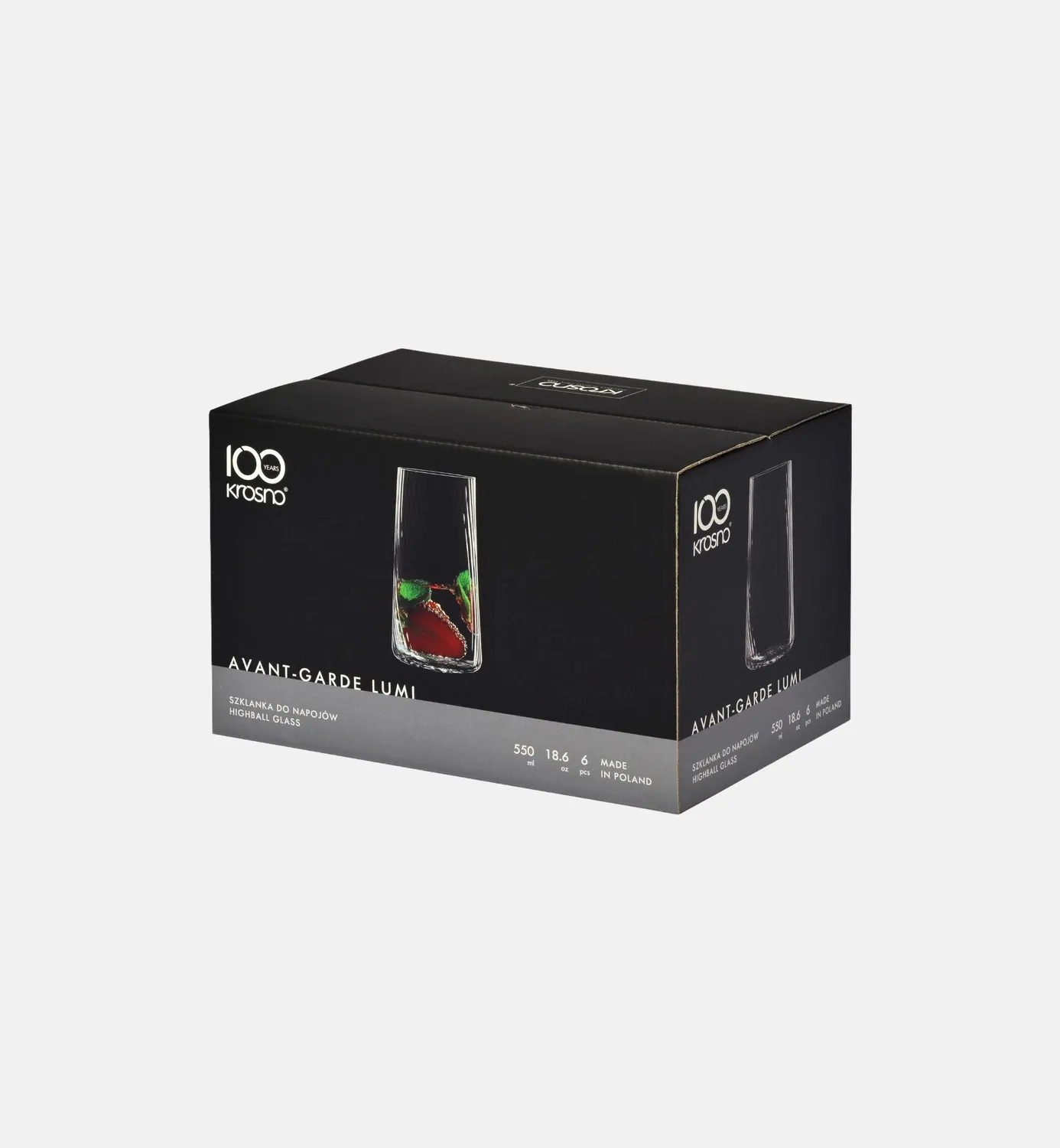Krosno Lumi glas 550 ml højt snoet