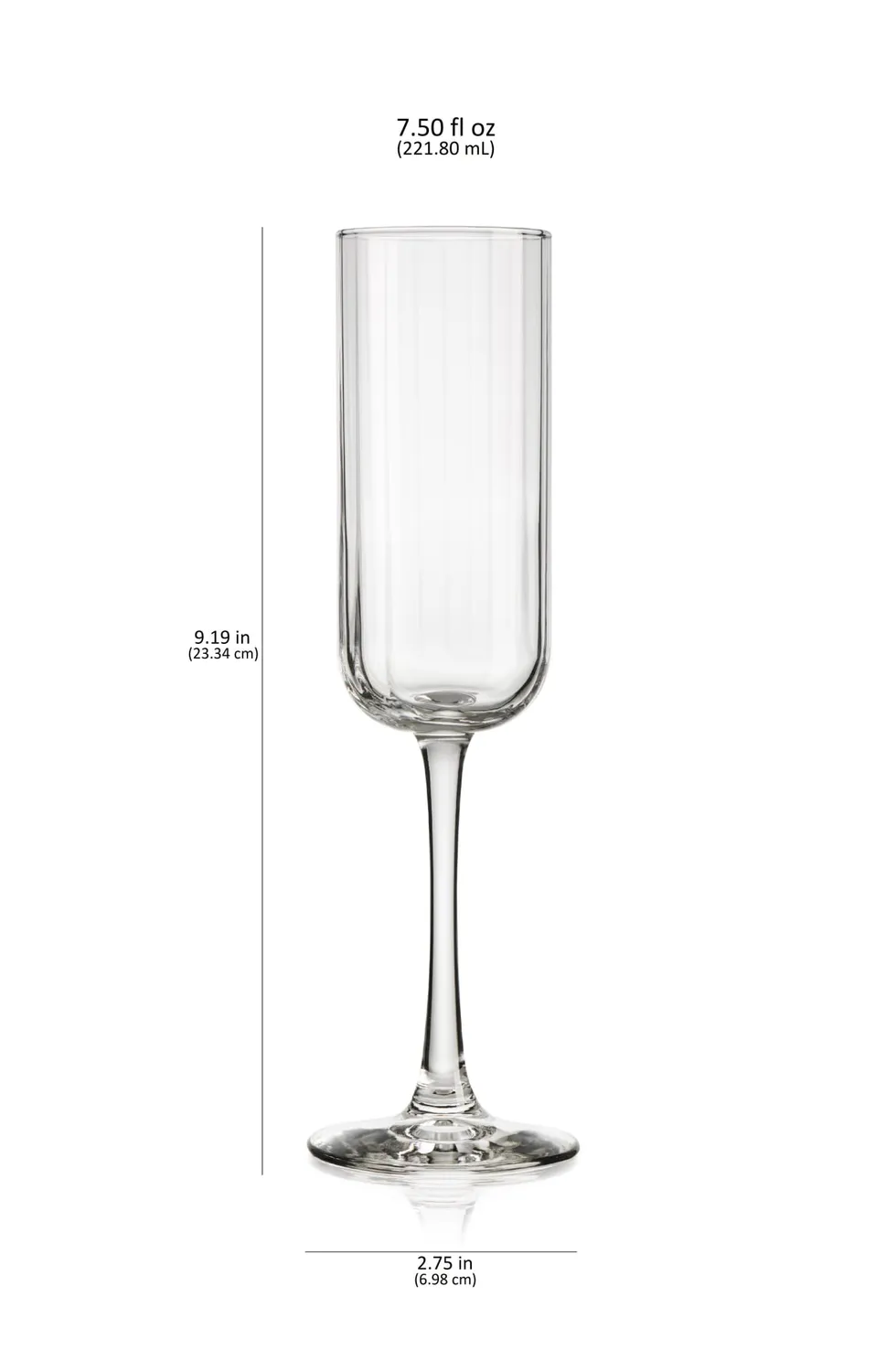 Libbey Paneled champagneglas 222 ml sæt 4 rillet