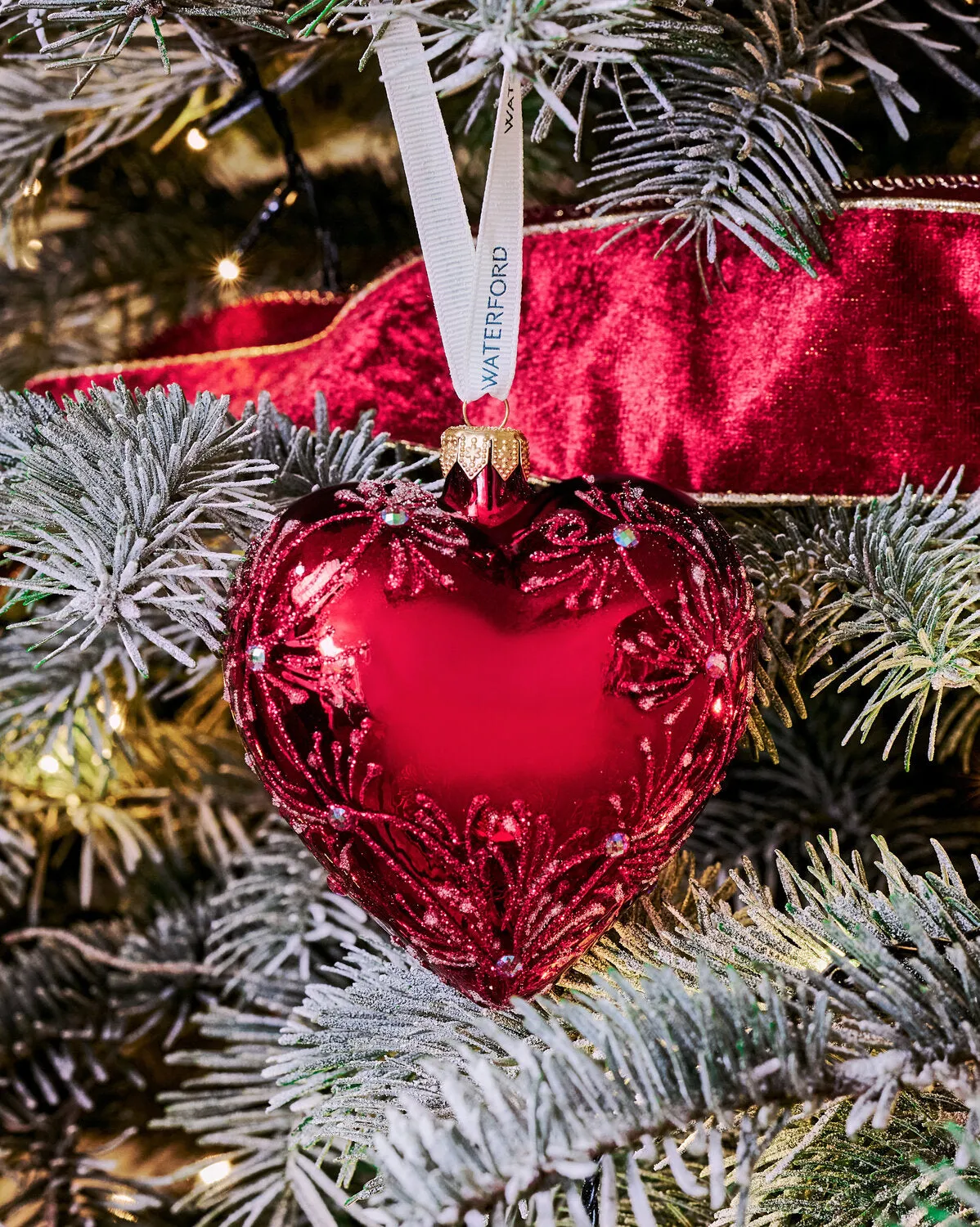 Waterford Holiday Heirlooms Red Heart julepynt rød glitter