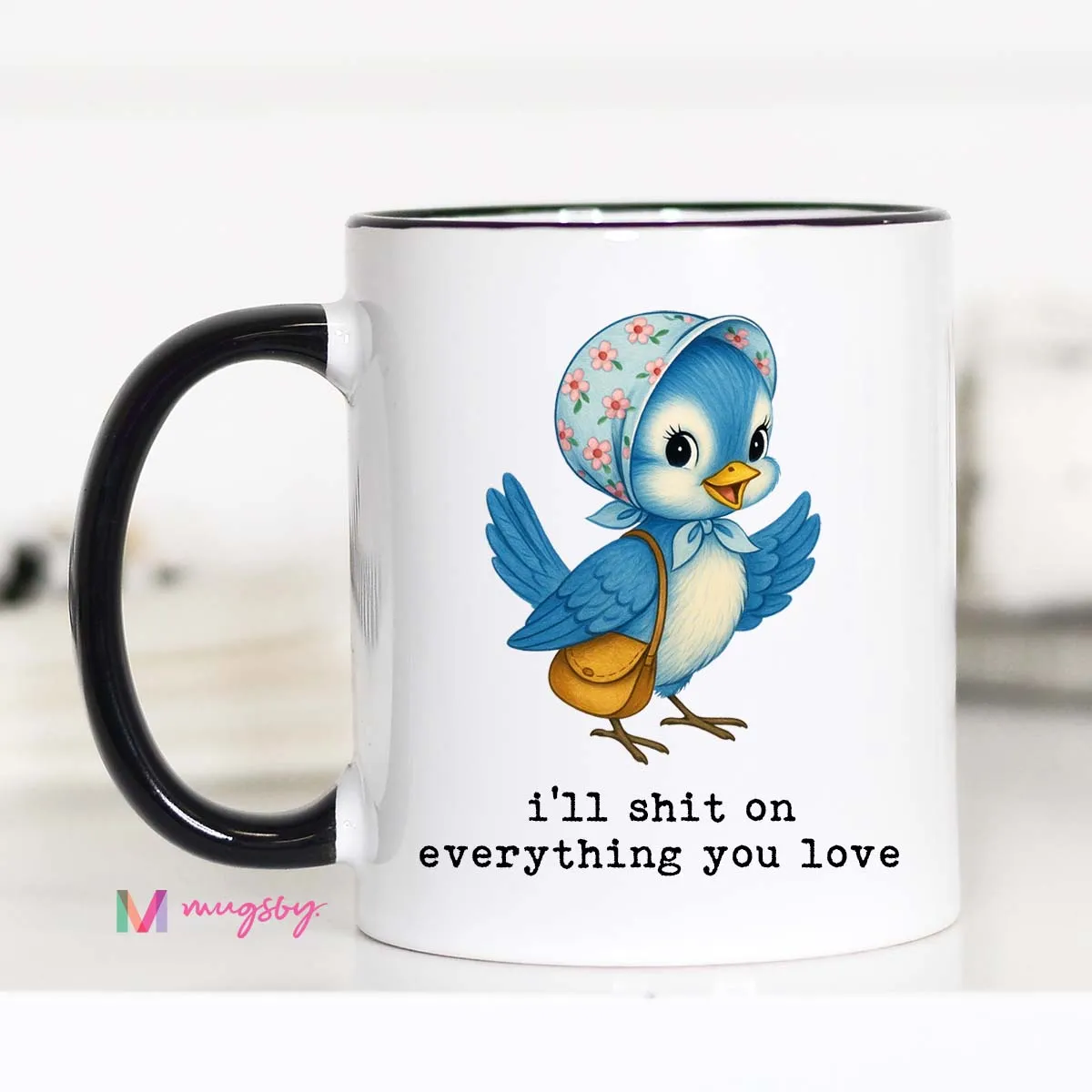 Mugsby I'll Shit On Everything kop hvid 325 ml sjov