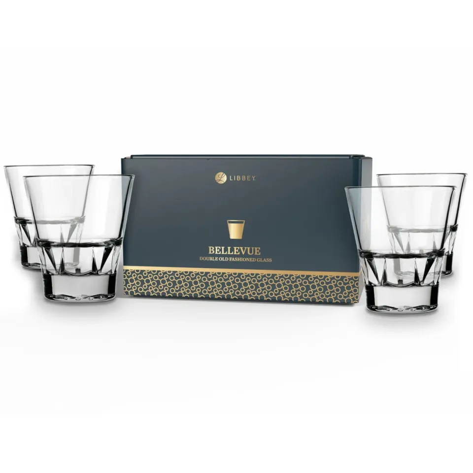Libbey Bellevue Double Old Fashioned whiskyglas 4 stk 340 ml