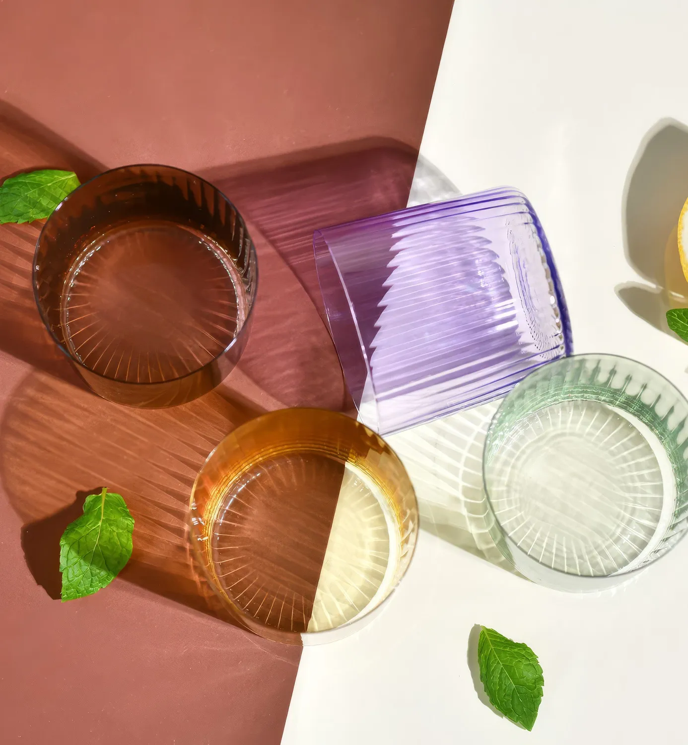 Krosno Deco tumbler 350 ml 4 stk farvet