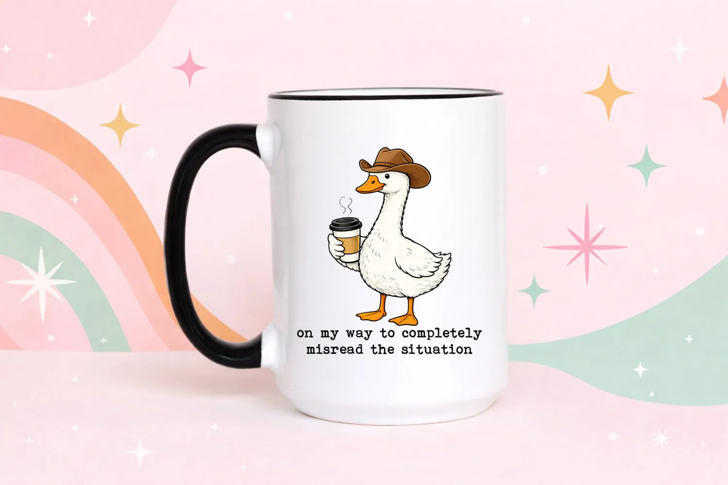Mugsby Funny Goose keramik kop 325 ml hvid