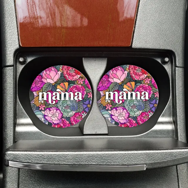 Mugsby Mama Floral bil coaster keramik blomstret