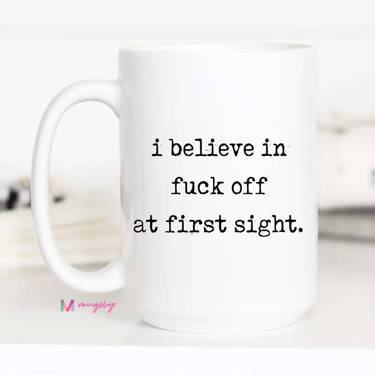 Mugsby Introvert F*ck Off krus 325 ml hvid sjov