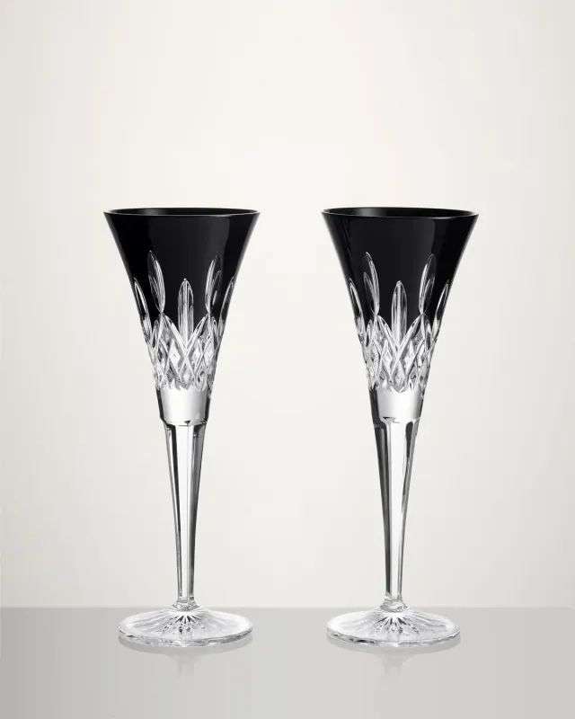 Waterford Lismore Black champagneglas sæt 2 sort krystal