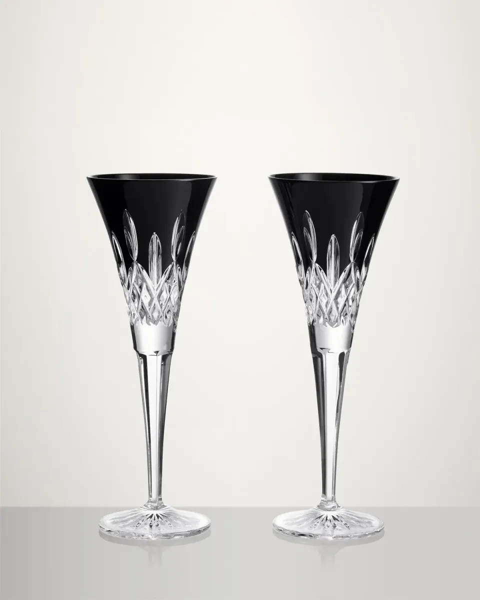 Waterford Lismore Black champagneglas sæt 2 sort krystal
