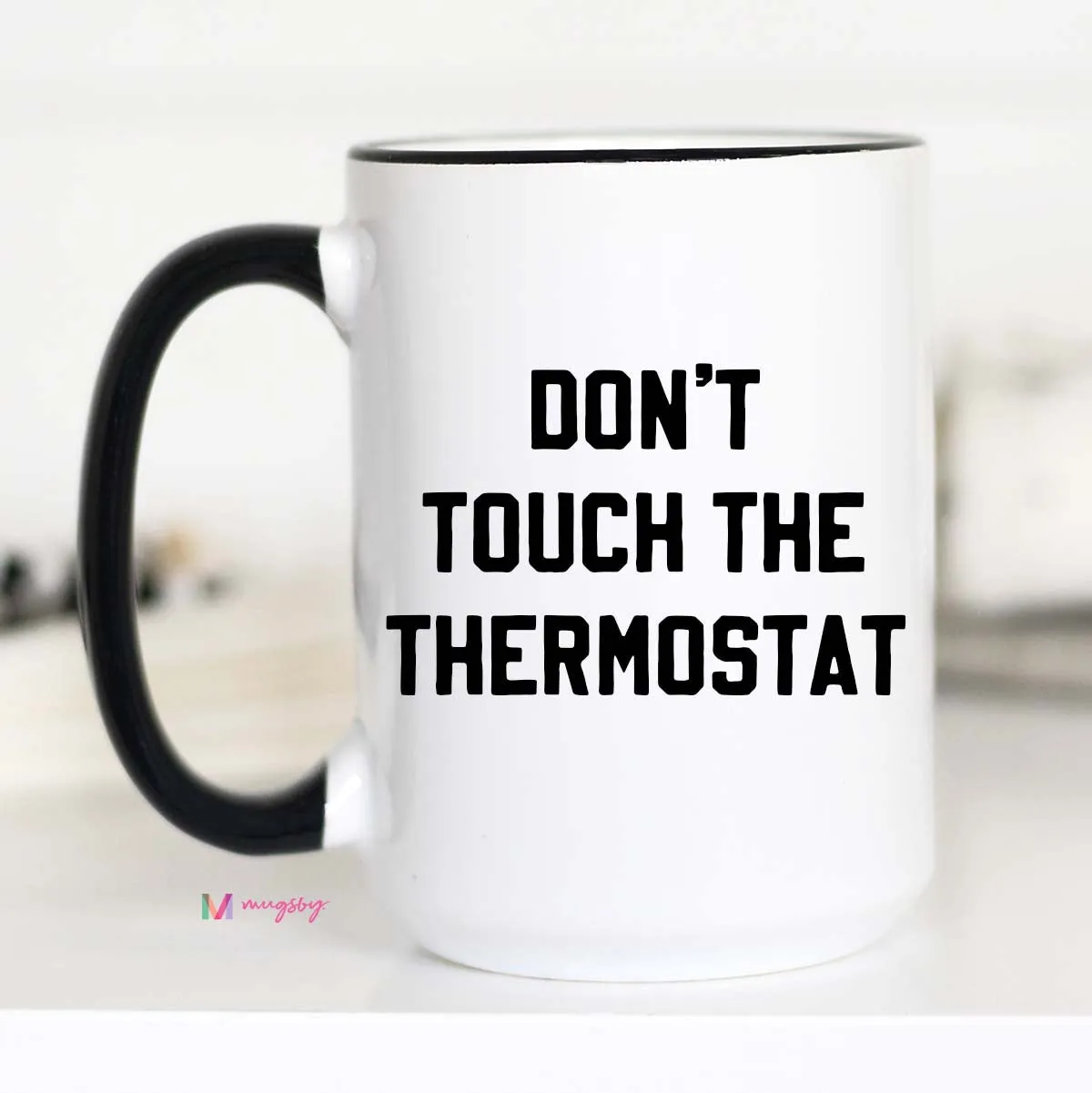 Mugsby Don't Touch Thermostat Kop 325 ml hvid keramik
