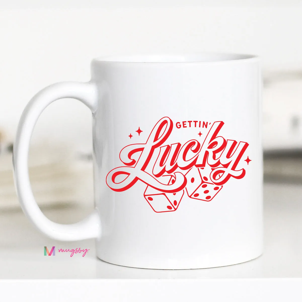 Mugsby Getting Lucky krus 325 ml hvid sjov
