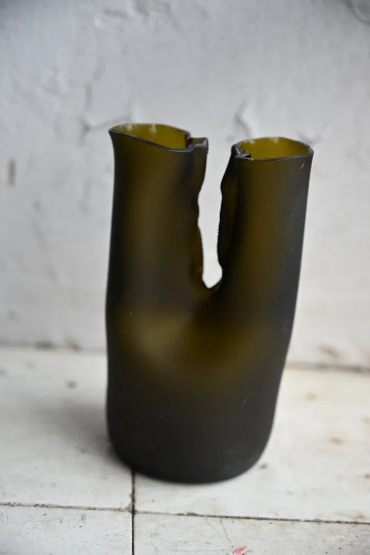 Jesper Jensen Twin Bottleneck vase gulgrøn 14 cm