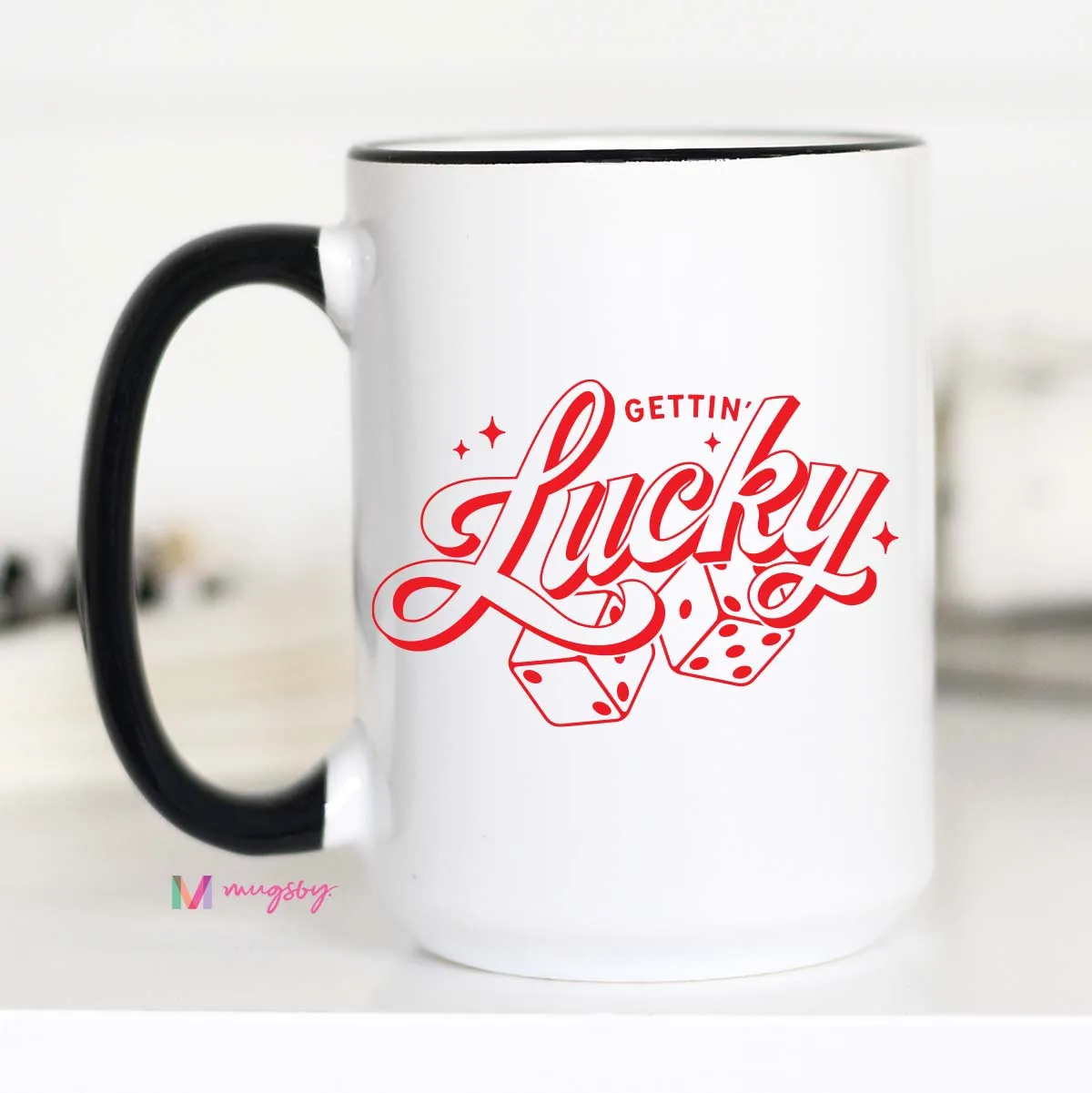 Mugsby Getting Lucky krus 325 ml hvid sjov
