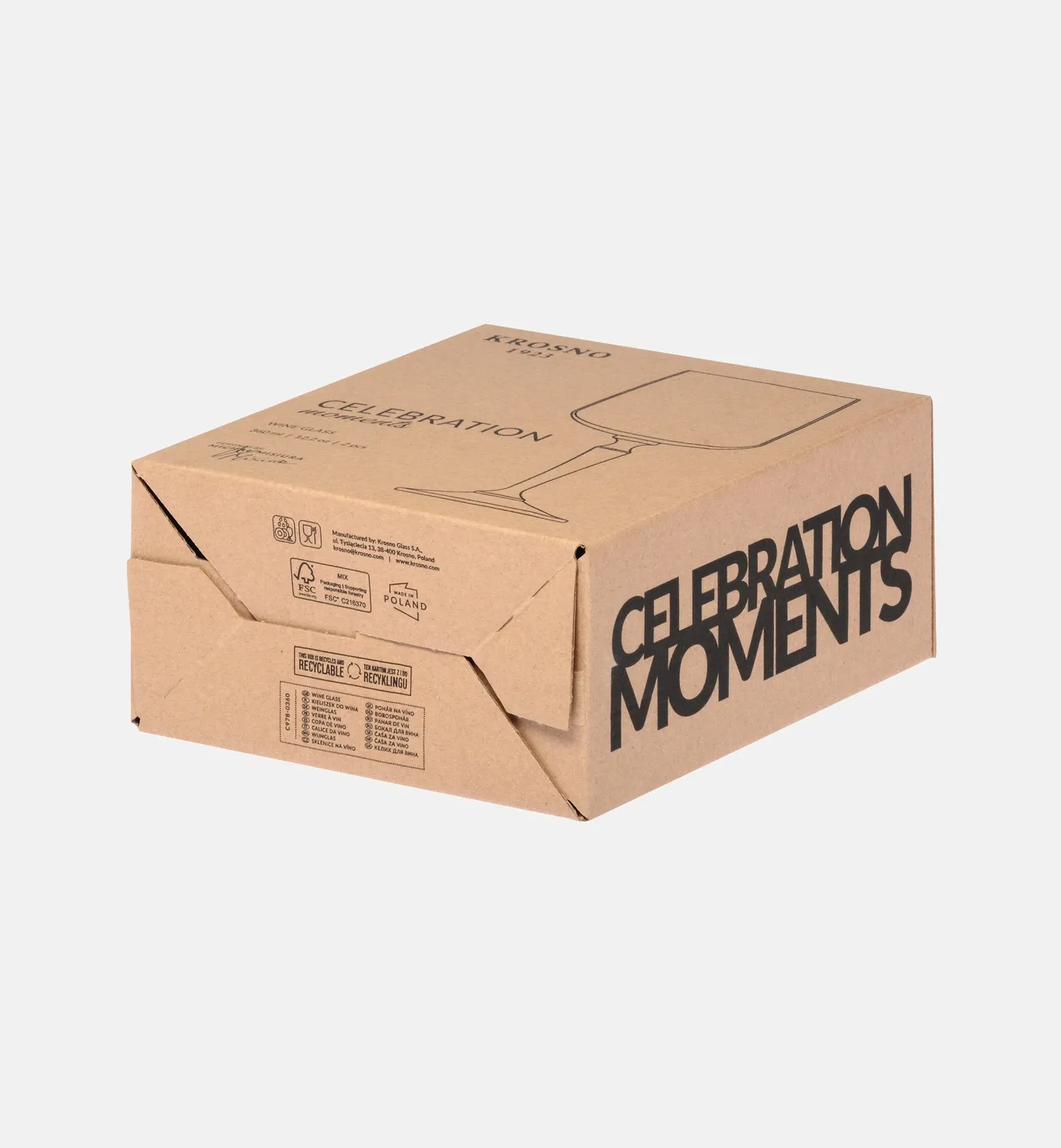 Krosno Celebration Moments vinglas 360 ml lyserød grøn