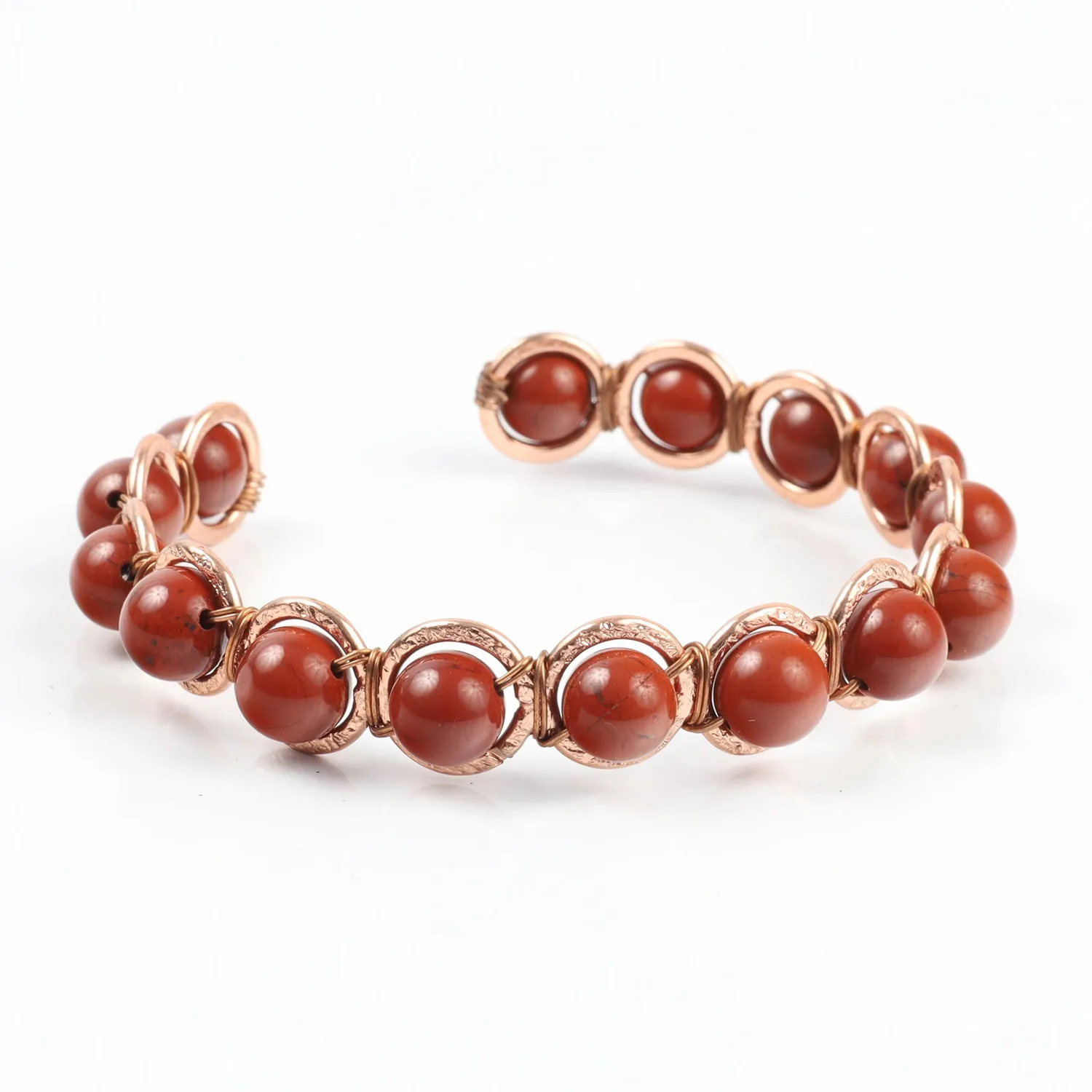El'Cobre rød jaspis kobberarmbånd krystal
