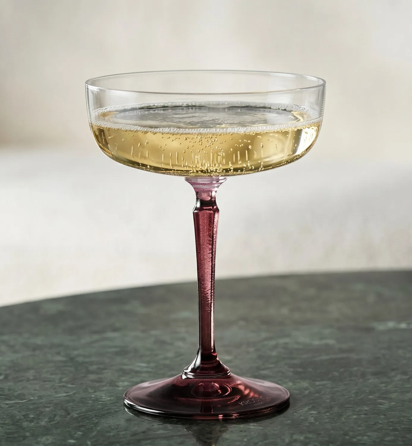Krosno Celebration Moments champagneglas 230 ml lyserød stilk